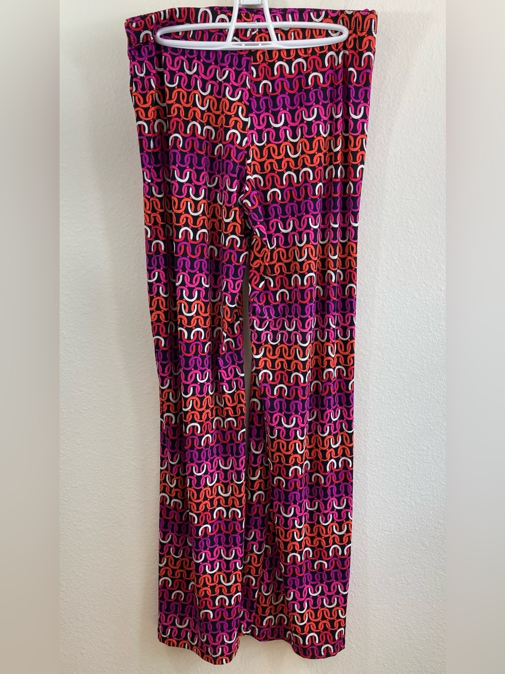 Trina Turk Echo Chain Print Swim & Spa Pants Wide Leg Fold Over Waist Size L - Picture 7 of 10